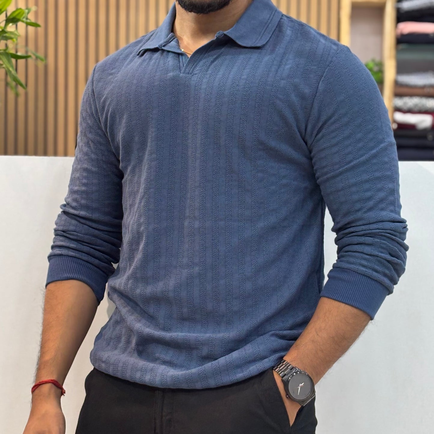 Blue Old Money Polo T-Shirt