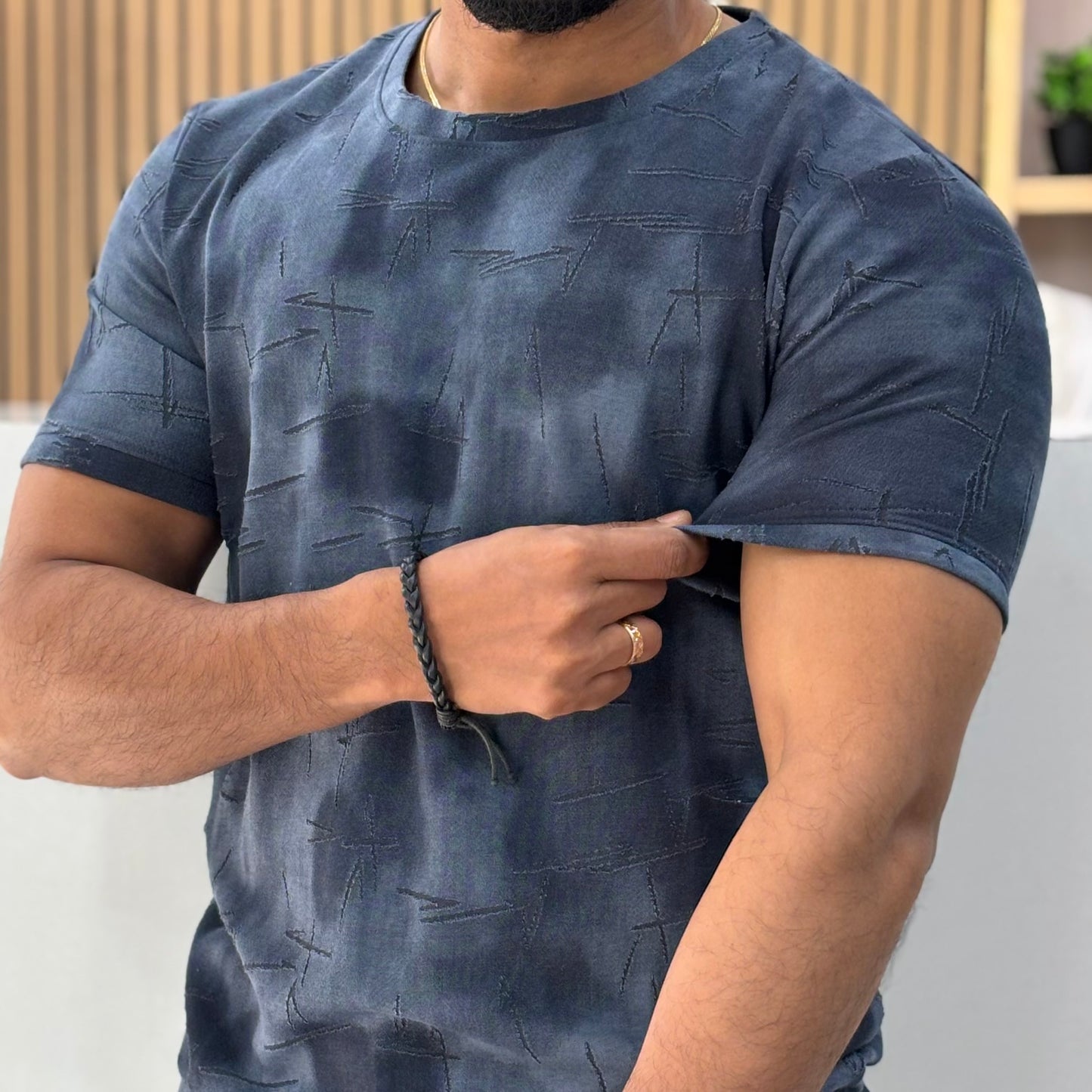 Imported Tie Dye Half-Tshirt Blue