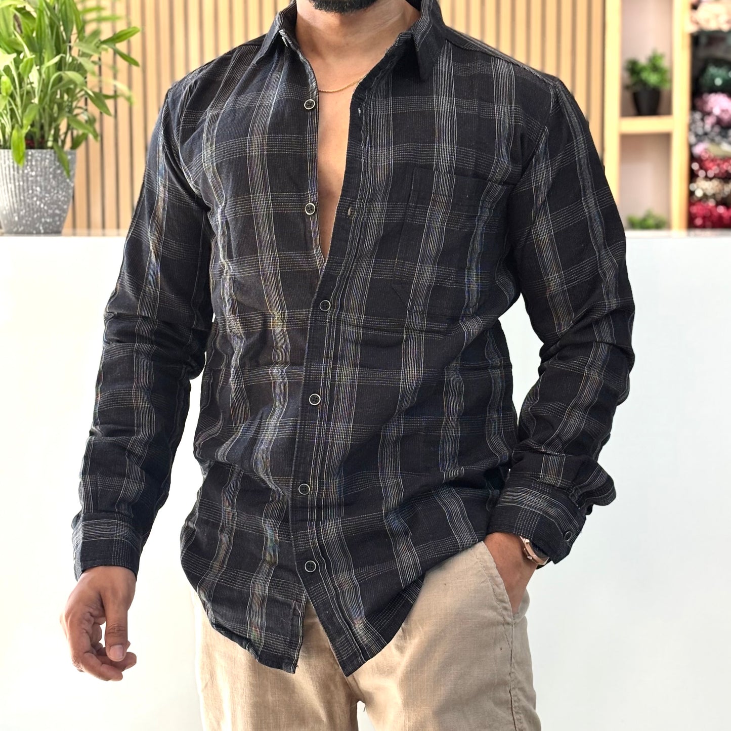 Premium Check Shirt Black