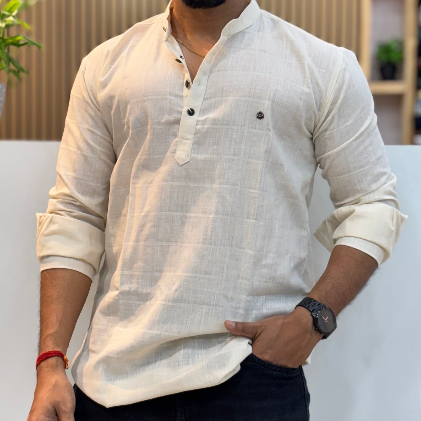 Linen Lemon Short Kurta