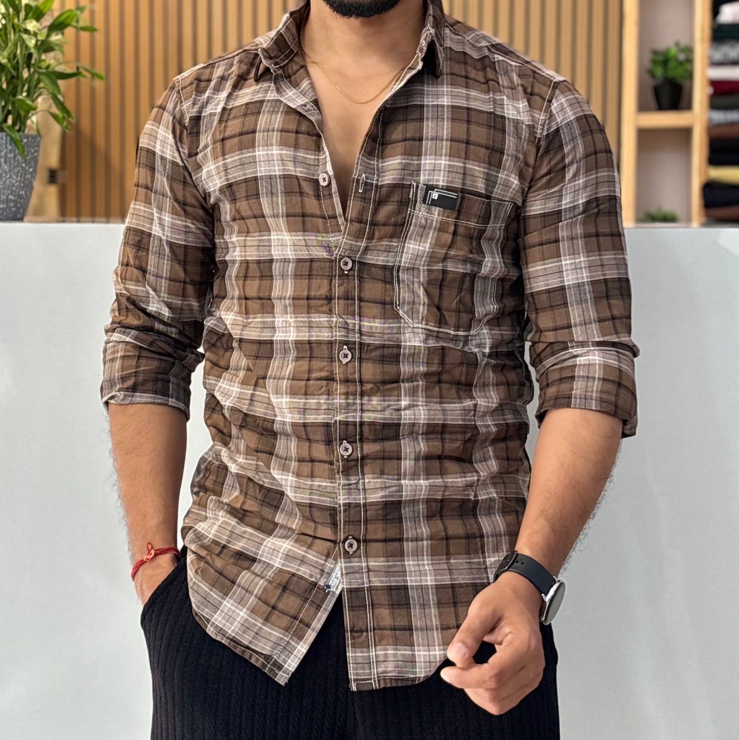 Brown Check Shirt
