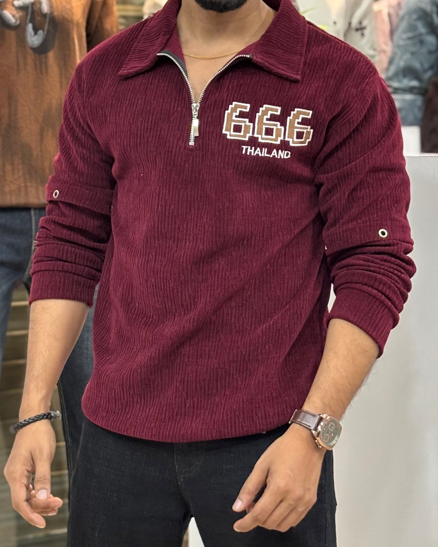 IMP Polo Zipper T-shirt Bordeaux