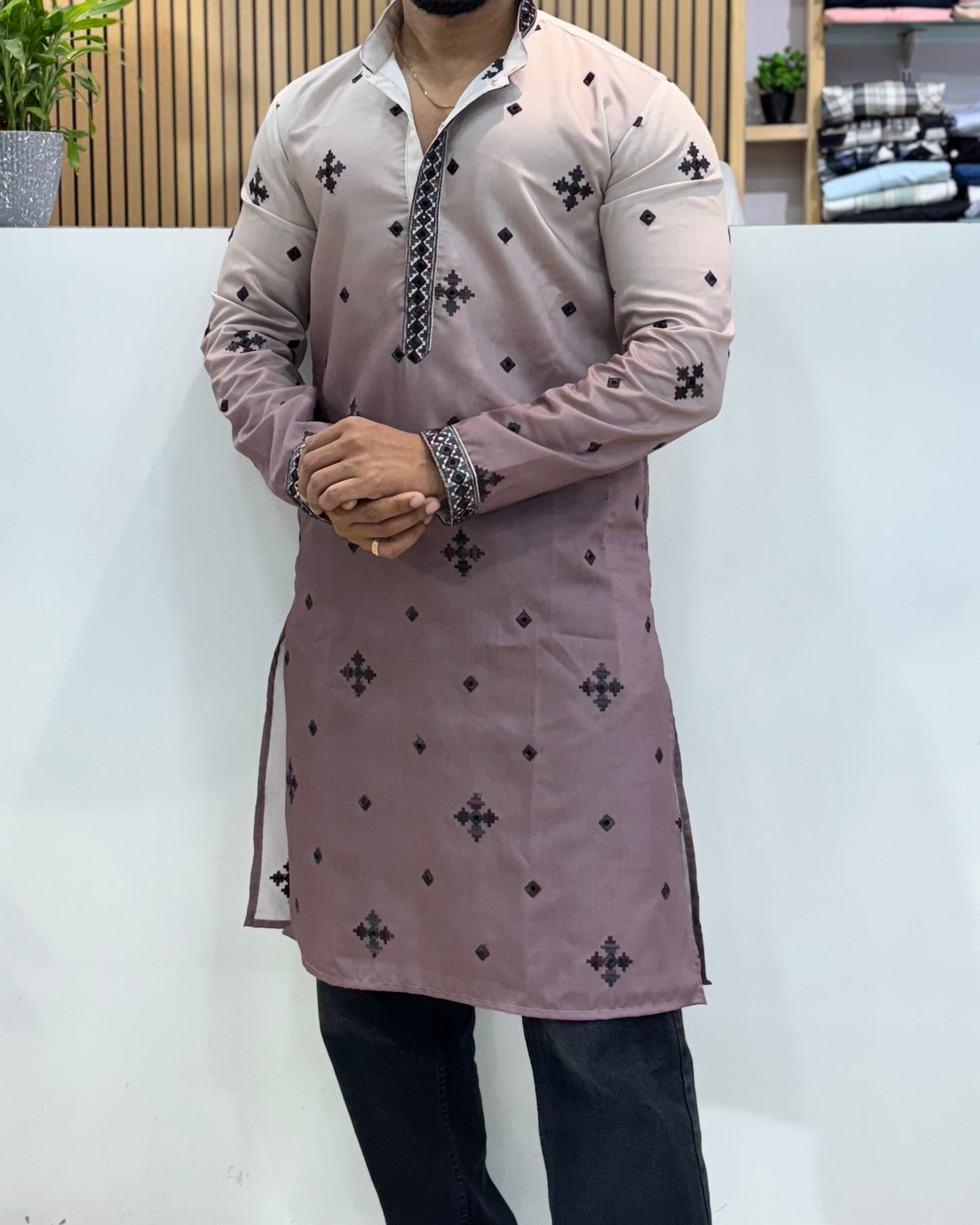 Premium Dual-Tone Embroidery Kurta