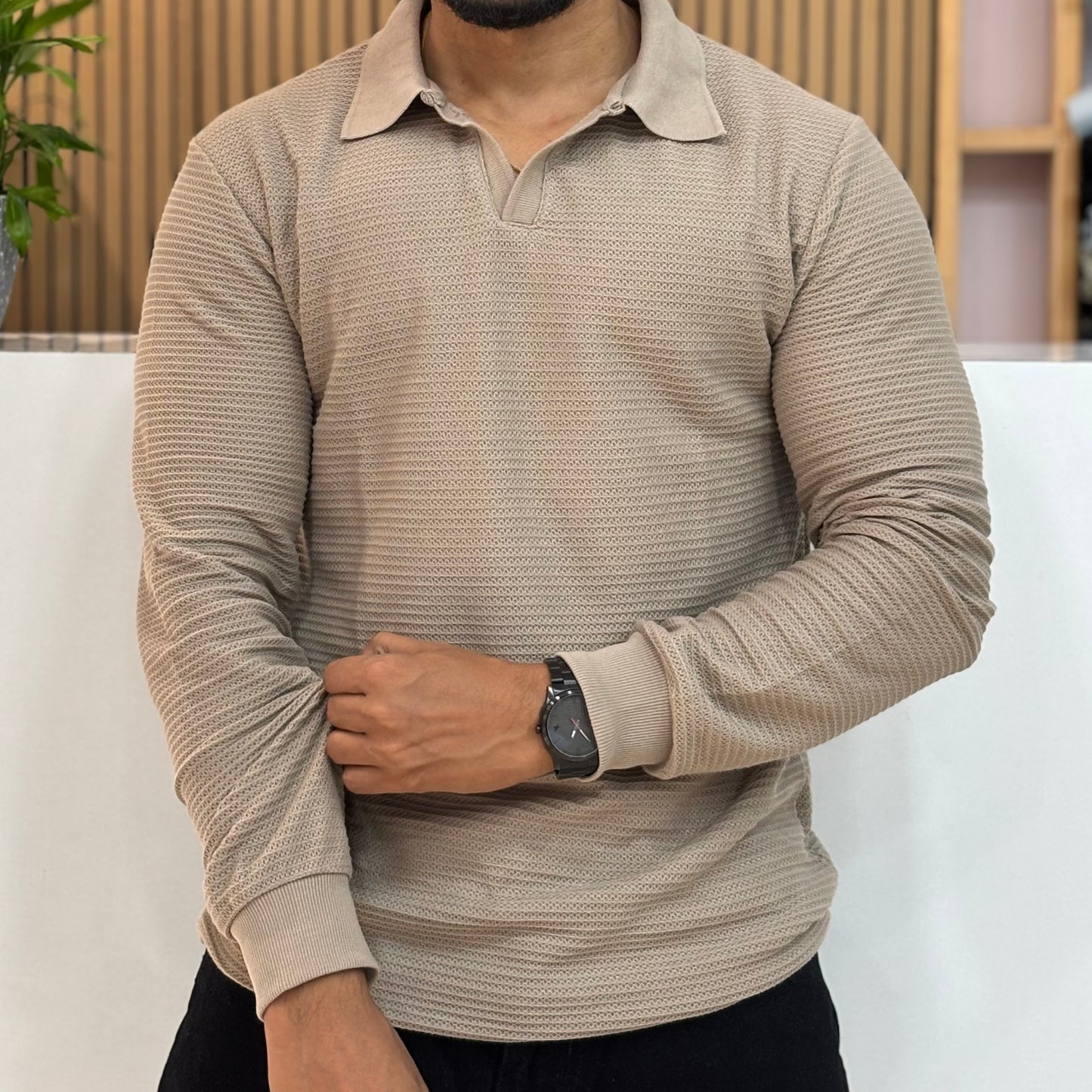 Full Sleeve Chestnut Polo T-Shirt