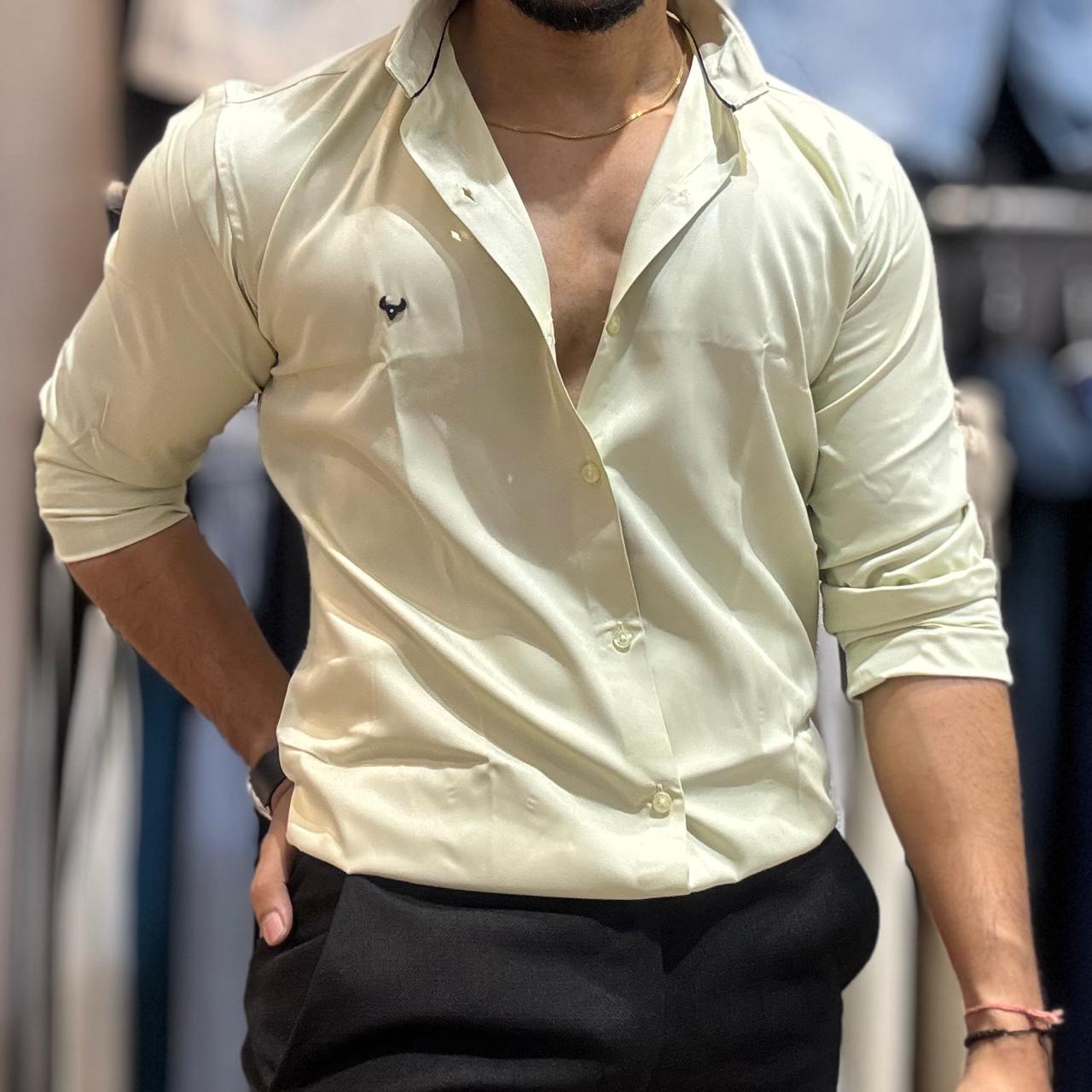 Light Lemon Satin Shirt