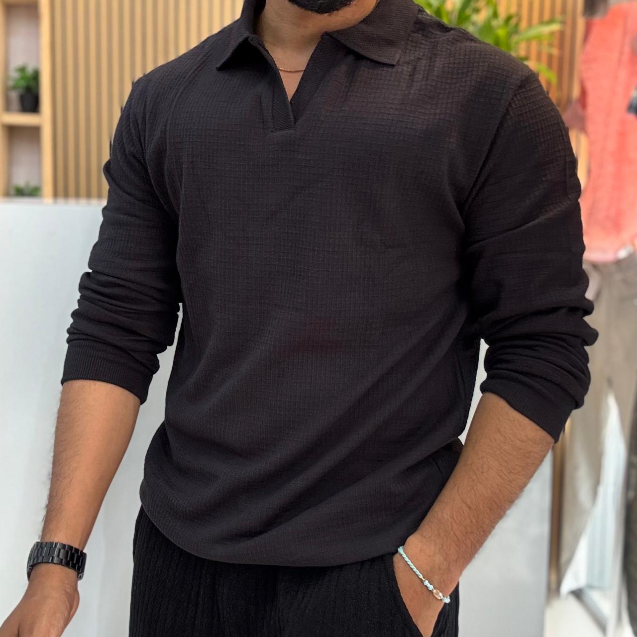 Black Old Money Polo T-Shirt