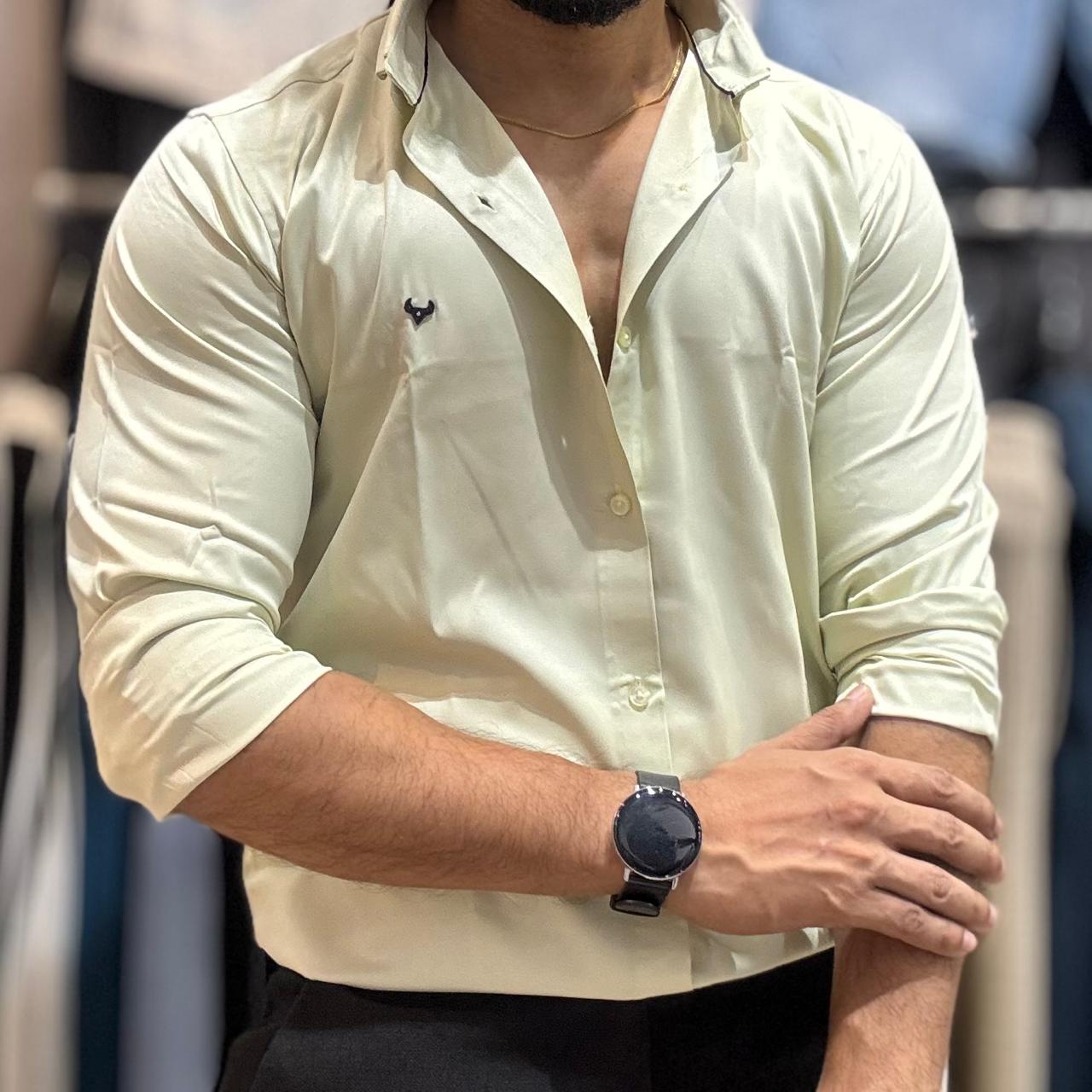 Light Lemon Satin Shirt