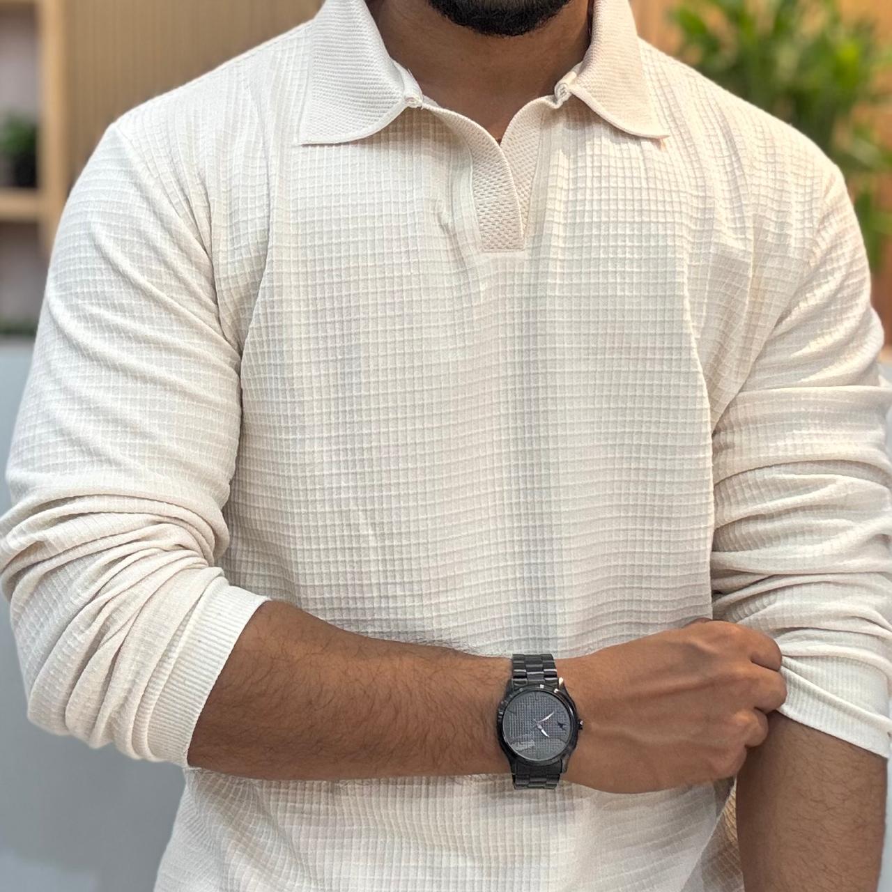 Cream Old Money Polo T-Shirt