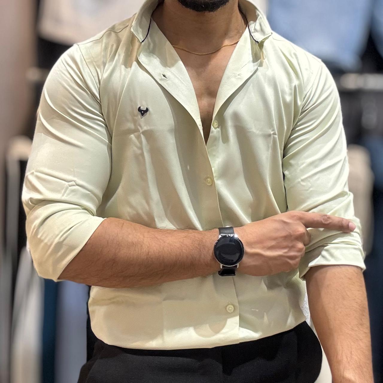 Light Lemon Satin Shirt