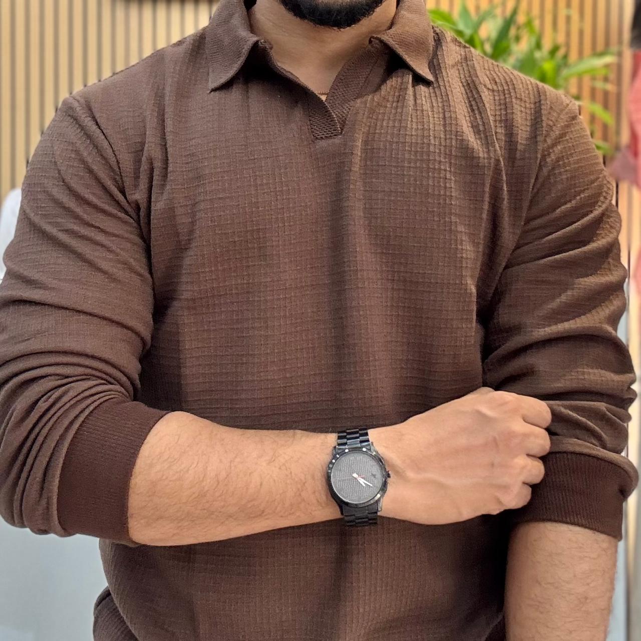 Brown Old Money Polo T-Shirt