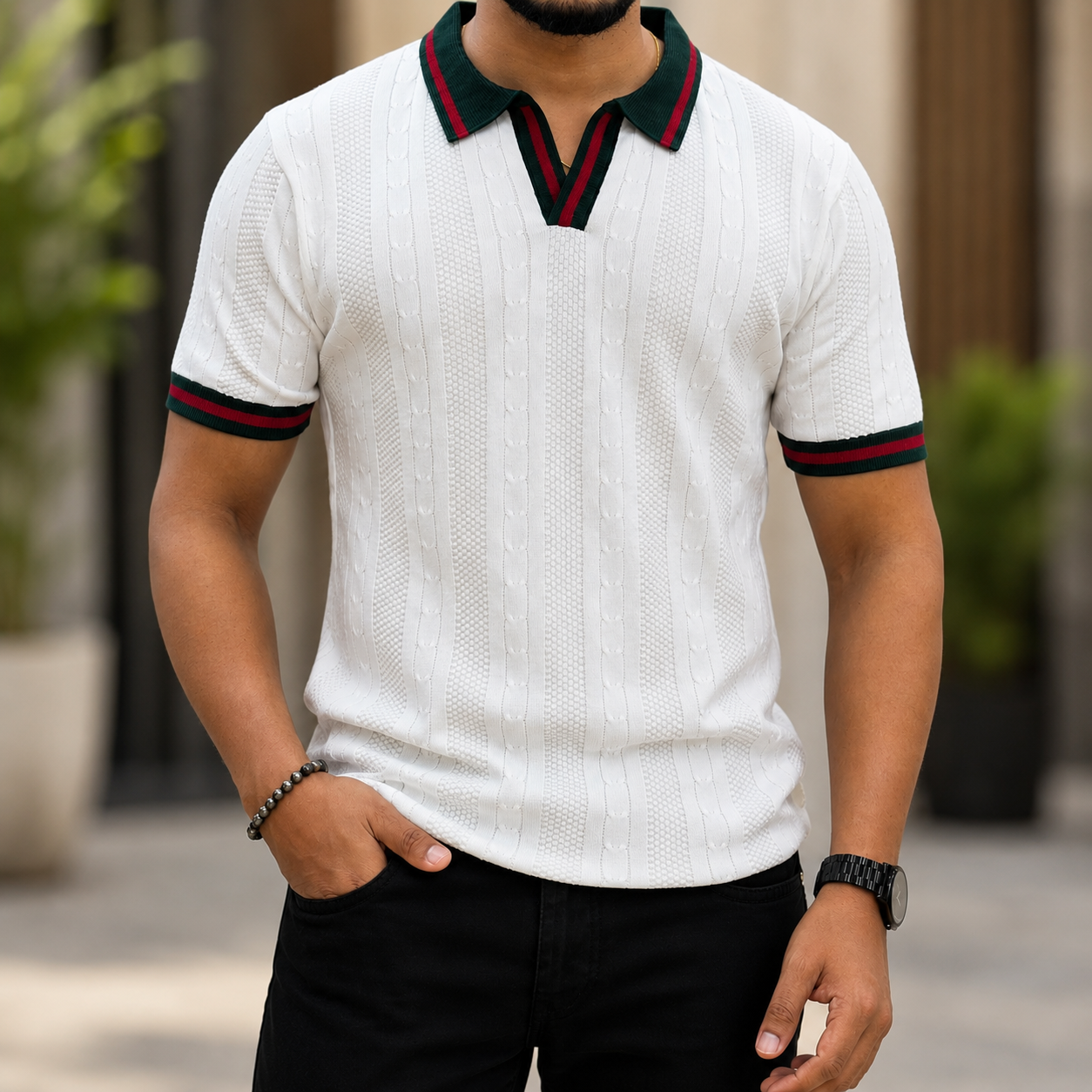 Classic Half Sleeve Knit Polo