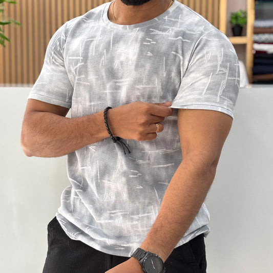 Imported Tie Dye Half-Tshirt white