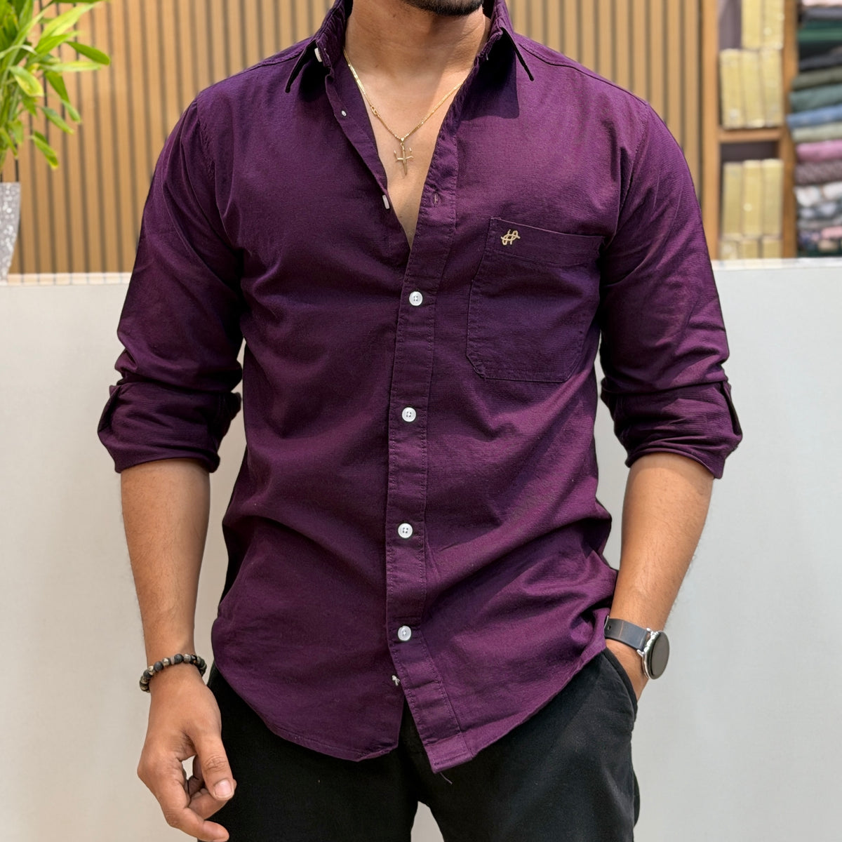 Cotton Casual Shirt - Purple