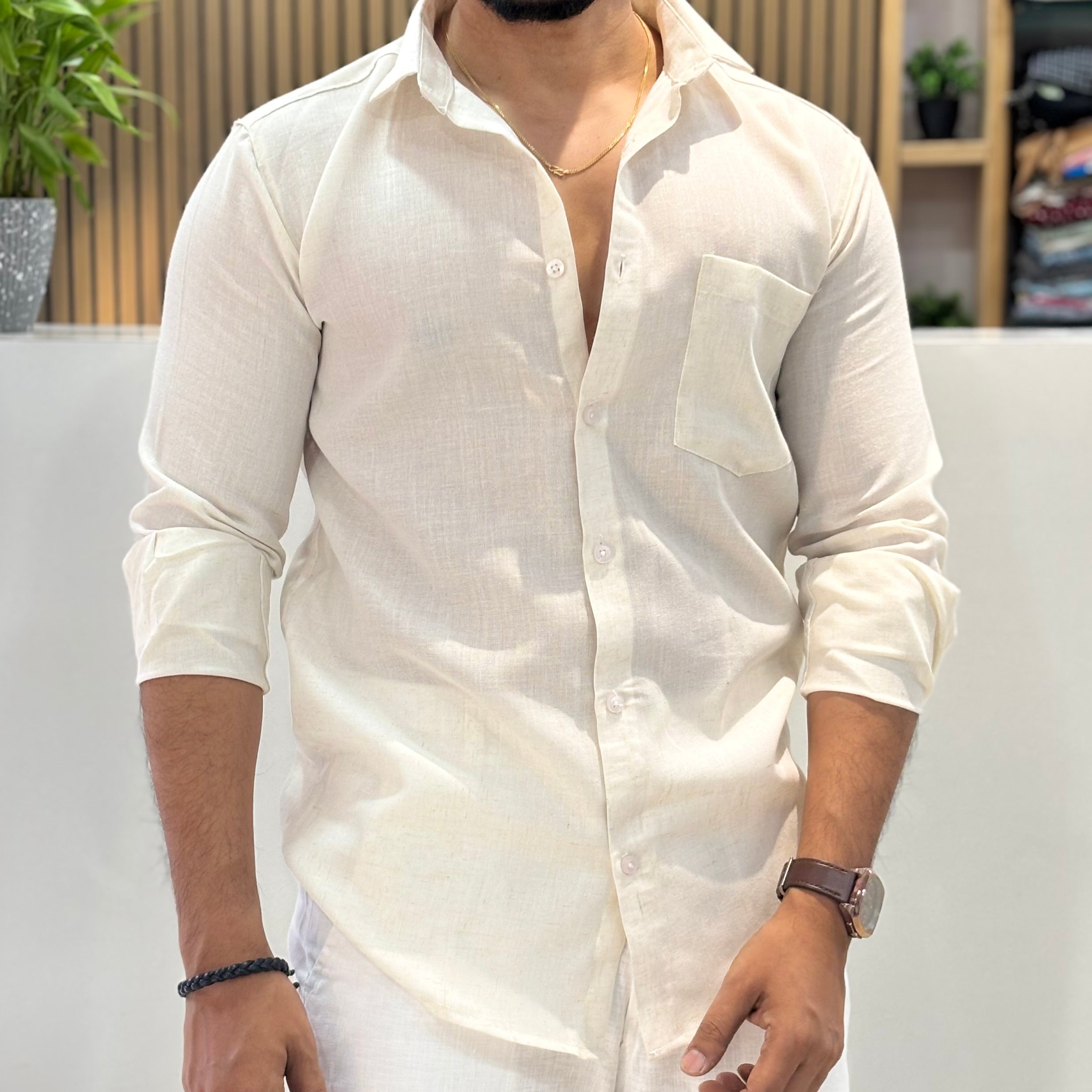 Khadi Linen Shirt – Ivory