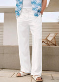 Linen Blend Cotton Pant White