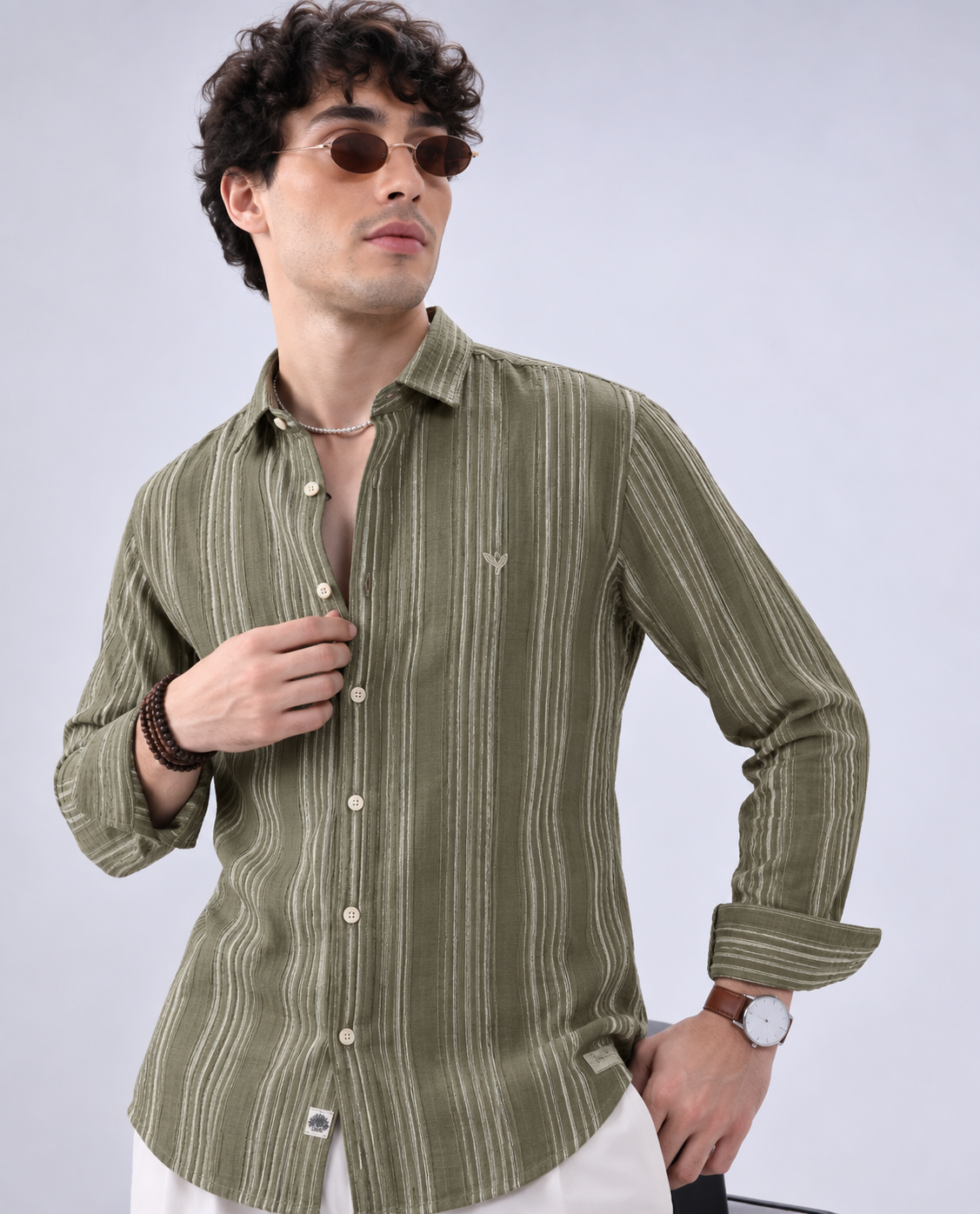 Premium Casual Shirt - Olive Green