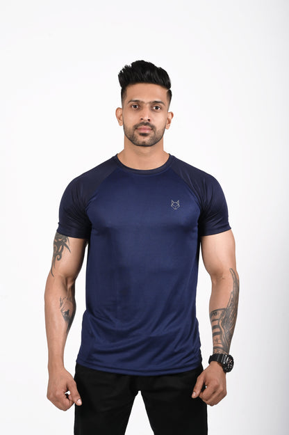 Aura Textured T-shirt Navy Blue