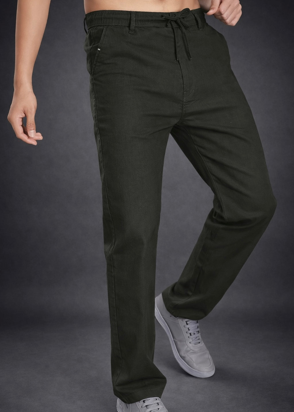 Linen Blend Cotton Pant Green