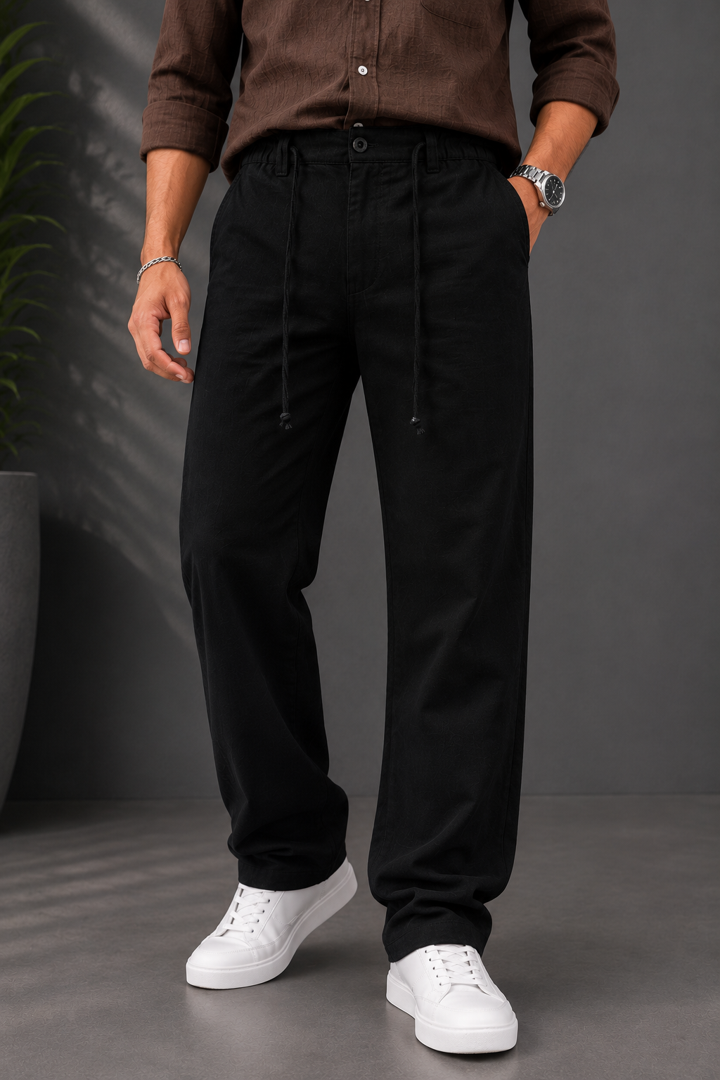 Premium Linen Cotton Drawstring Pants