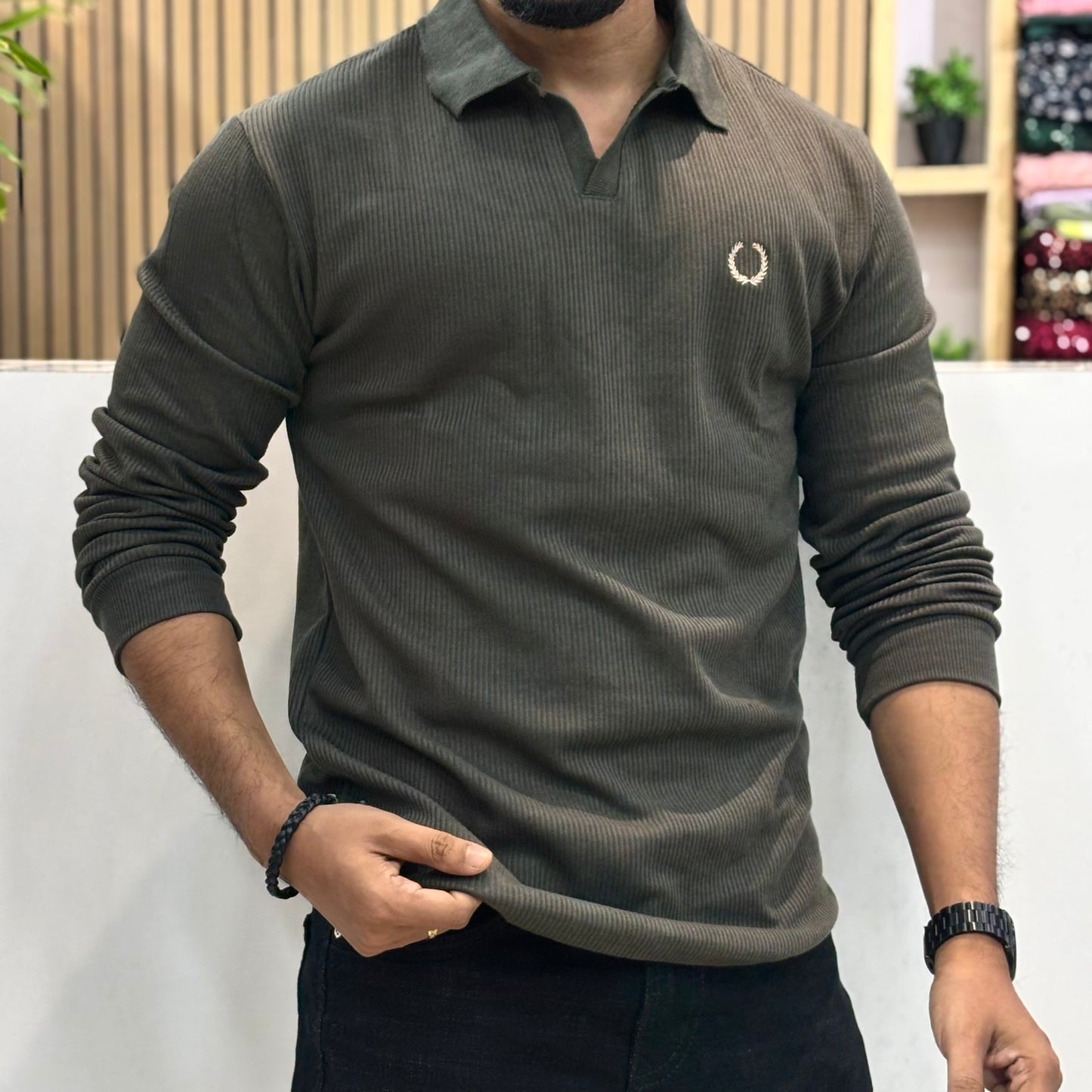 Full Sleeve Polo T-Shirt Olive