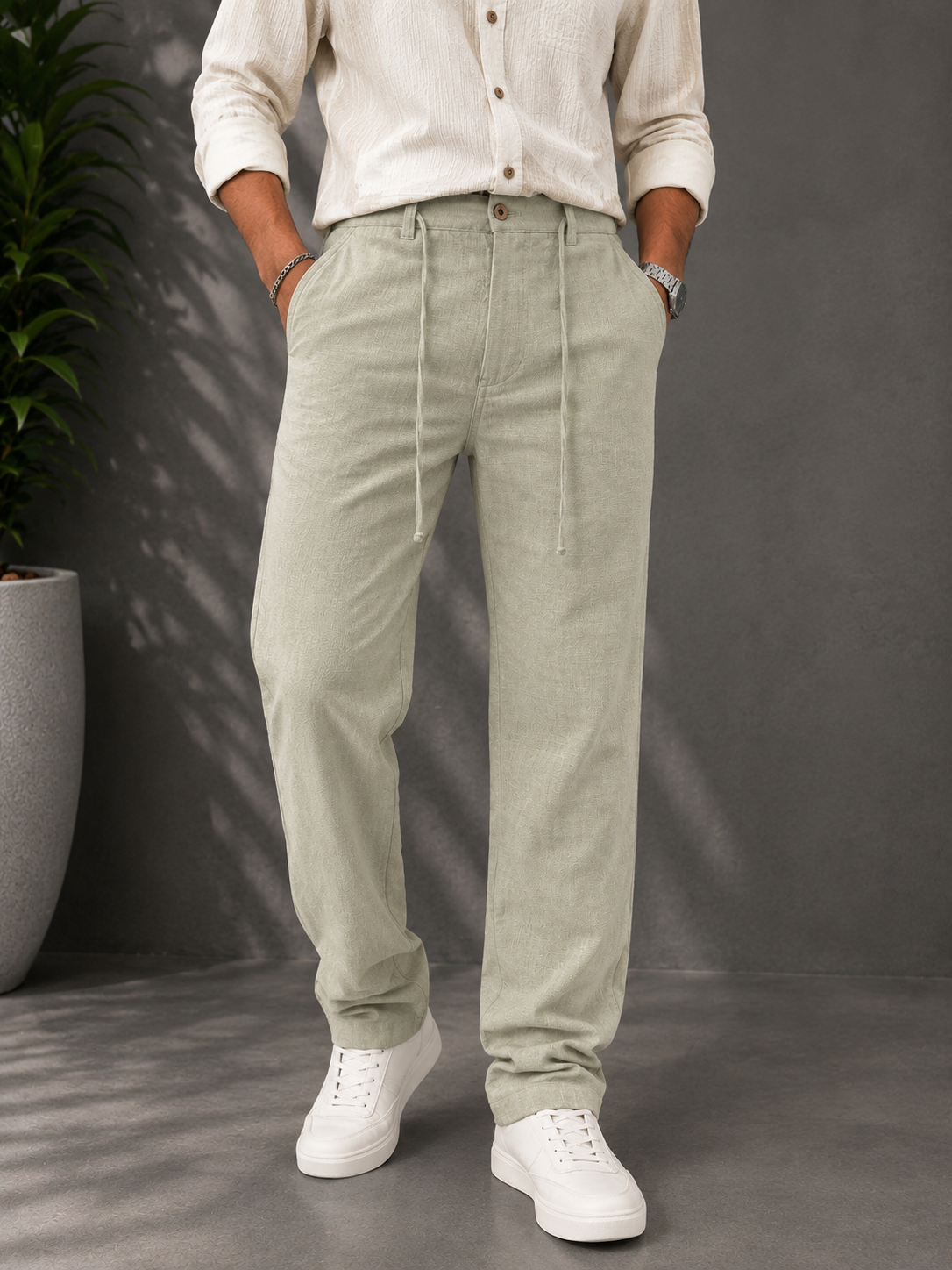 Premium Linen Cotton Drawstring Pants