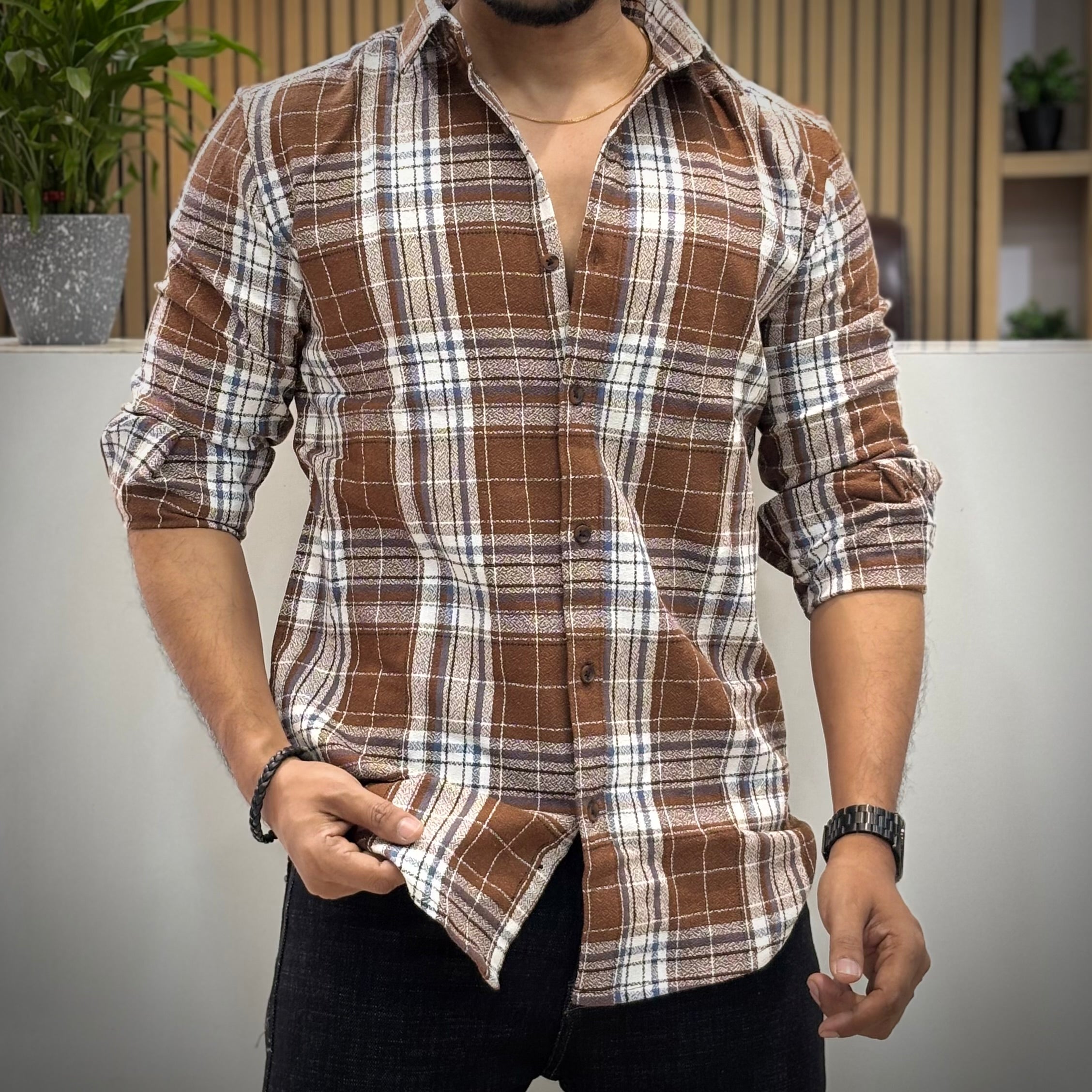 Brown Check Shirt
