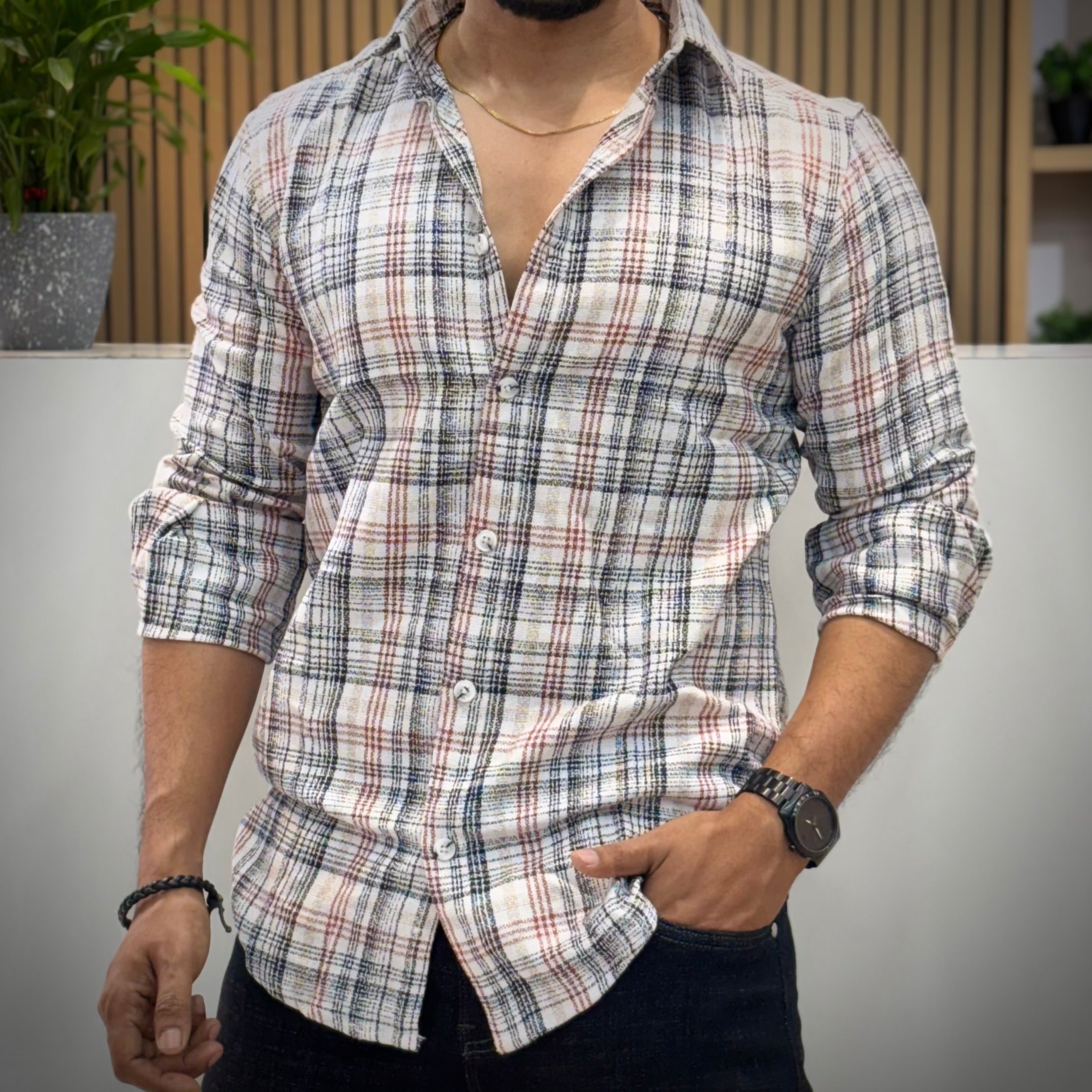 Checked Cotton Casual Shirt