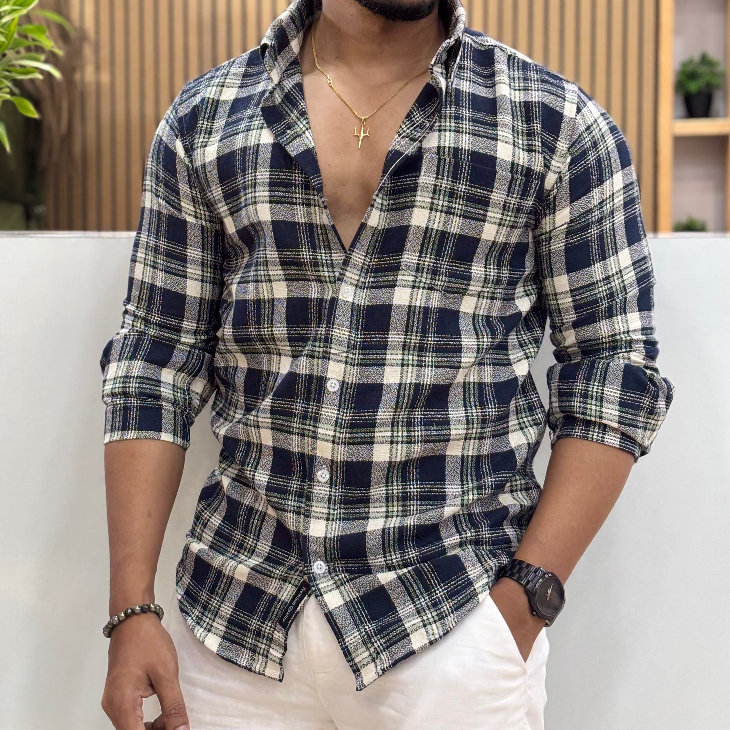Cotton Check Shirt for Men