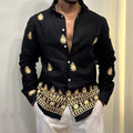 Linen Embroidery Shirt Black