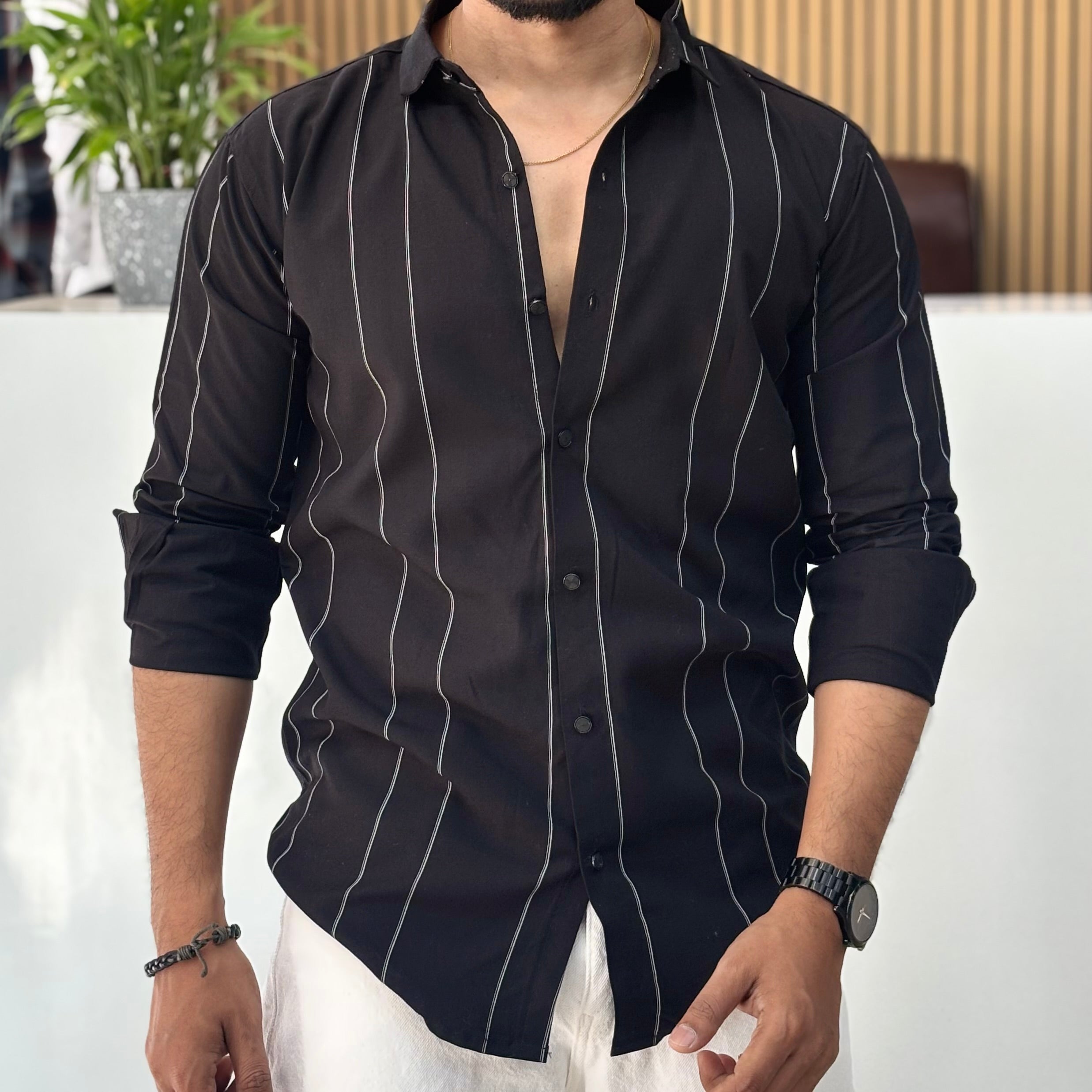 Premium Black Stripe Shirt for Men