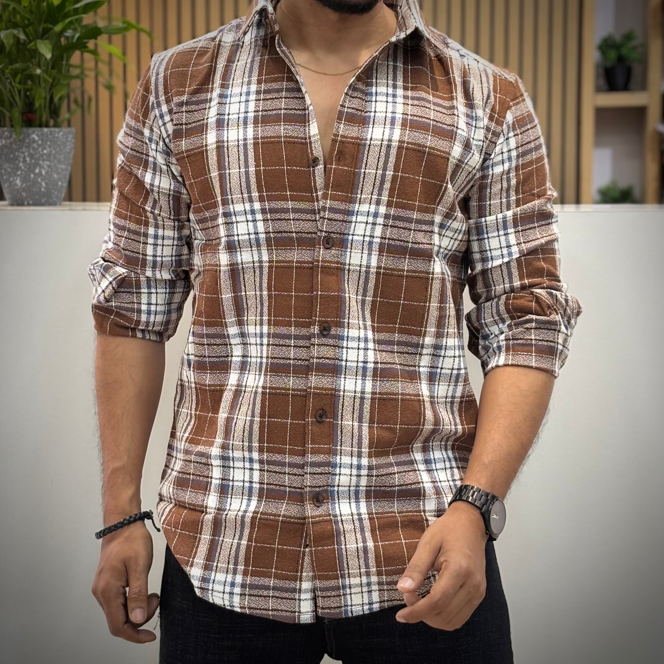 Brown Check Shirt