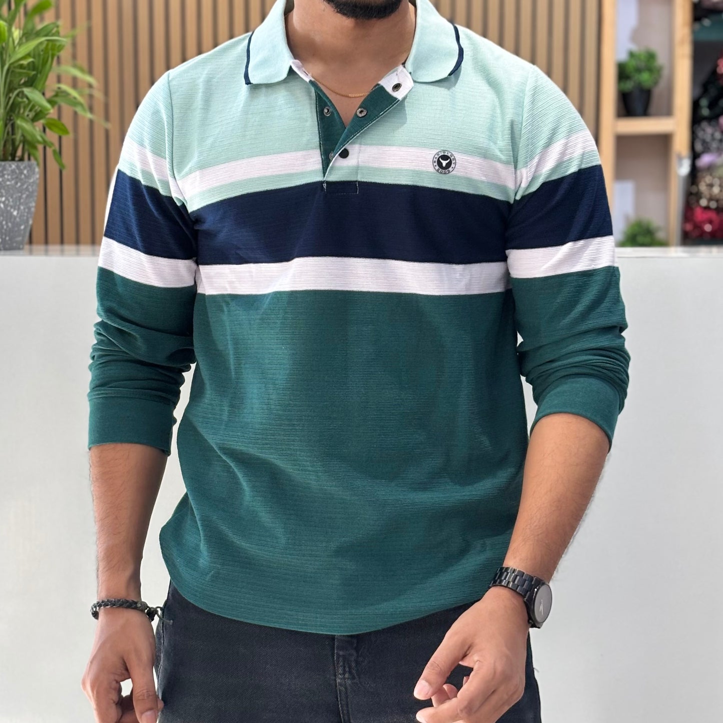 Stripes Collar T-shirt