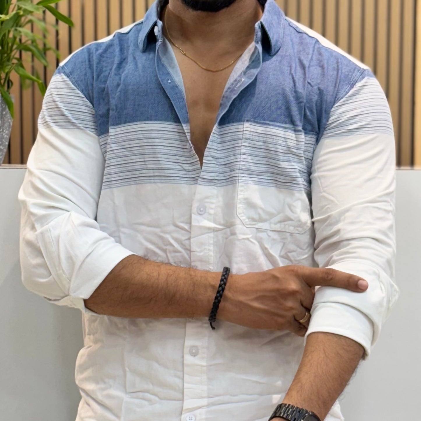 Slim Fit Striped Casual Shirt