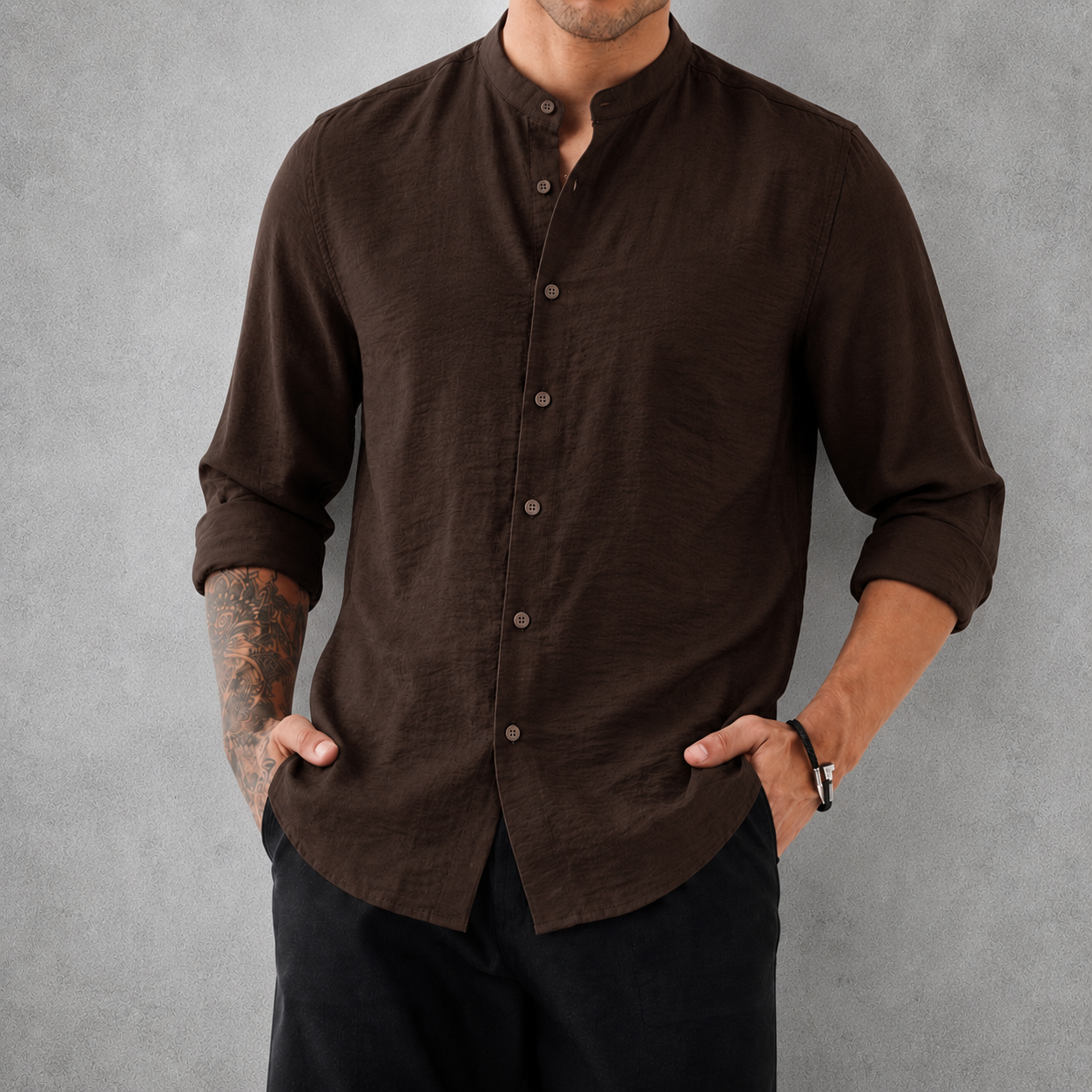 Premium Mandarin Collar Shirt
