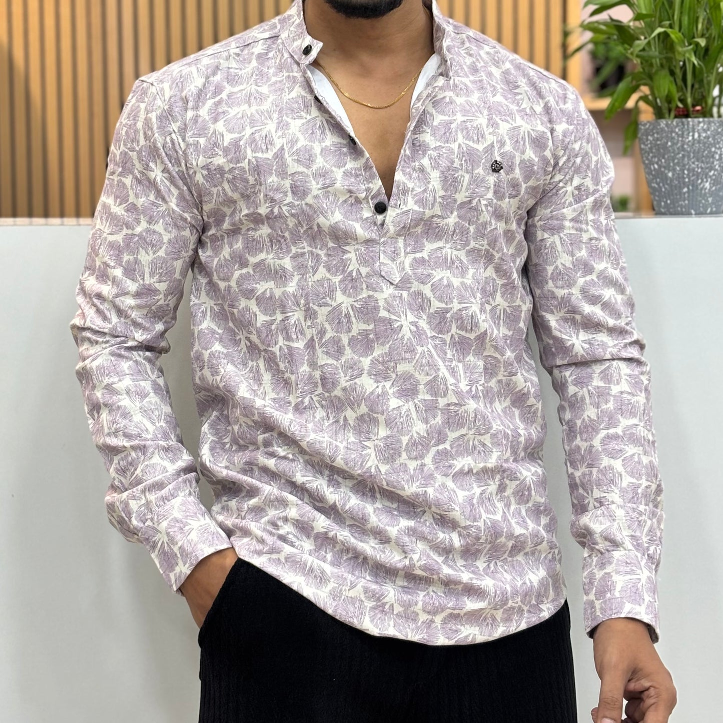 IMP Print Short Kurta Lavender