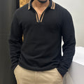Premium Textured Long Sleeve Polo T-Shirt