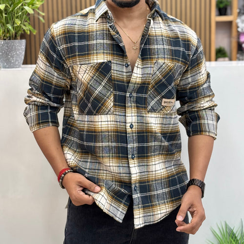 Boxy Fit Check Shirt for Men