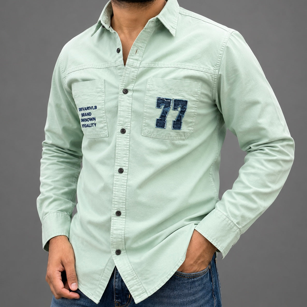 RFD Cotton Shirt with Pocket Embroidery & Patch