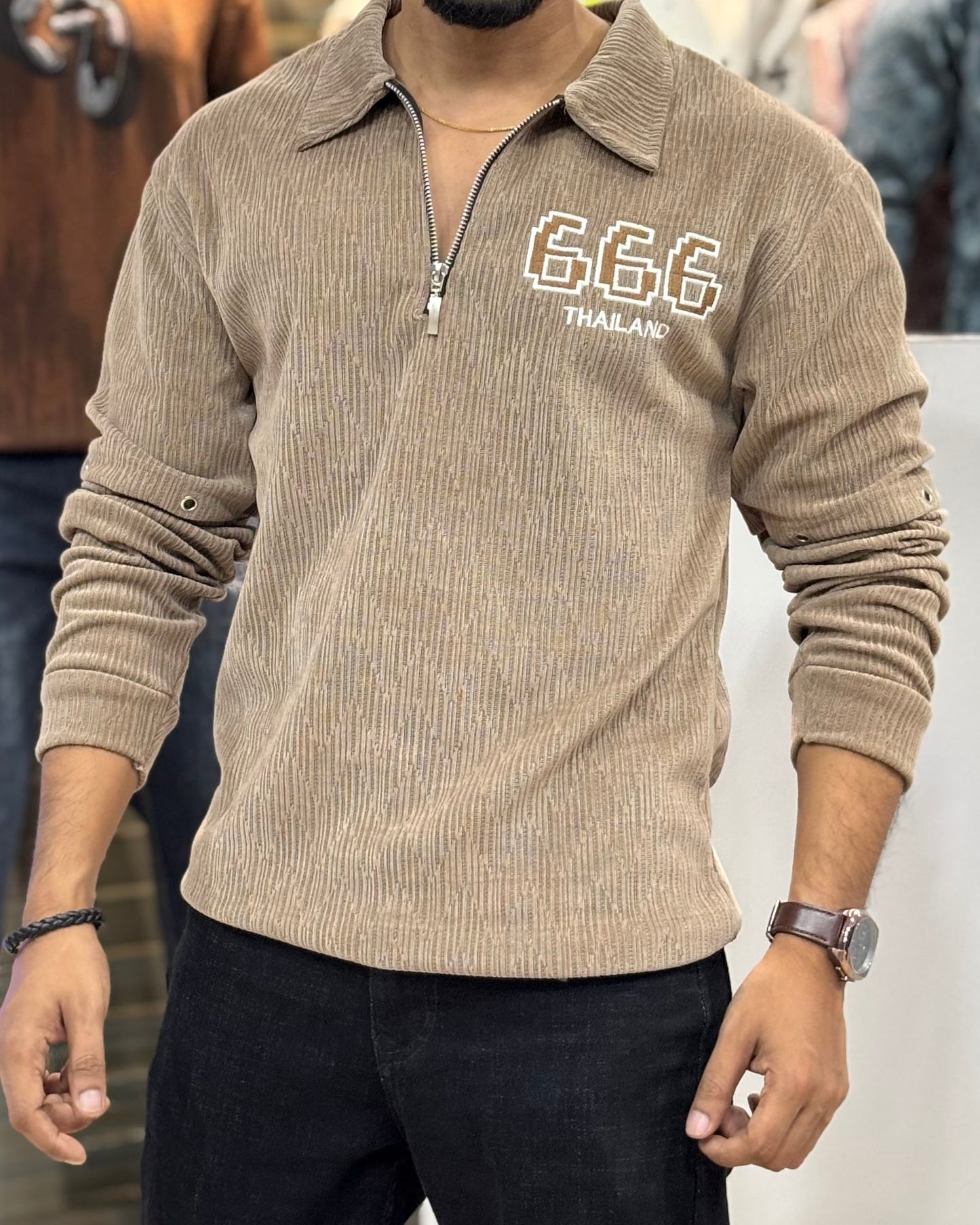 IMP Polo Zipper T-shirt Tan