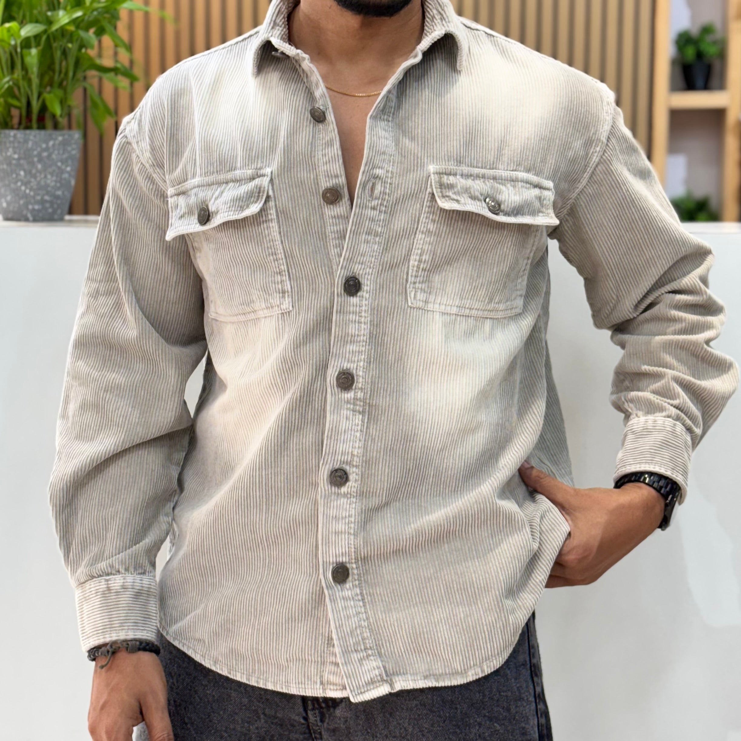 Premium Corduroy Double Pocket Shirt