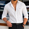 Premium Satin Solid Shirt - White