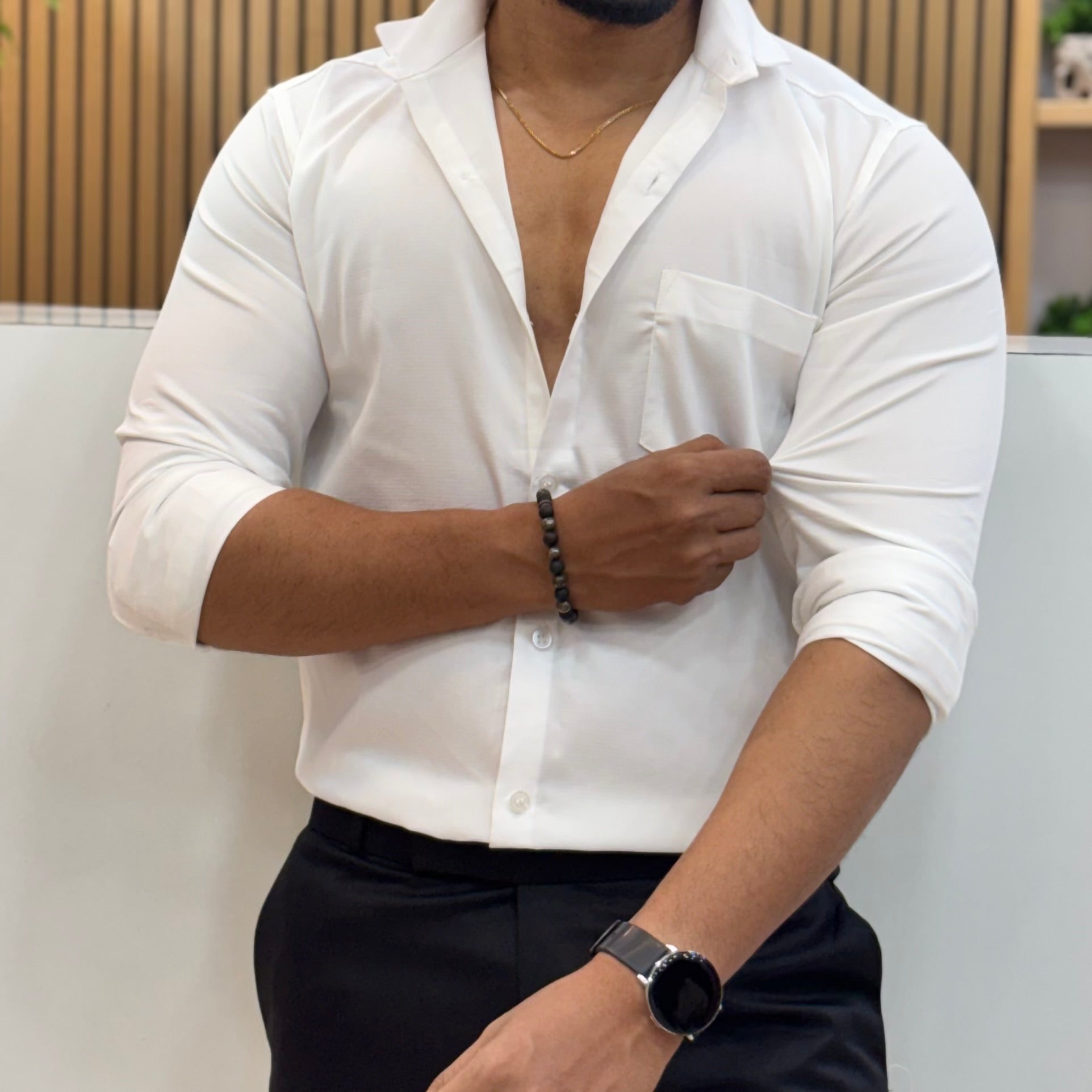 Men’s Solid Shirt White