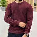 Premium Knit Crew Neck Tshirt - Maroon