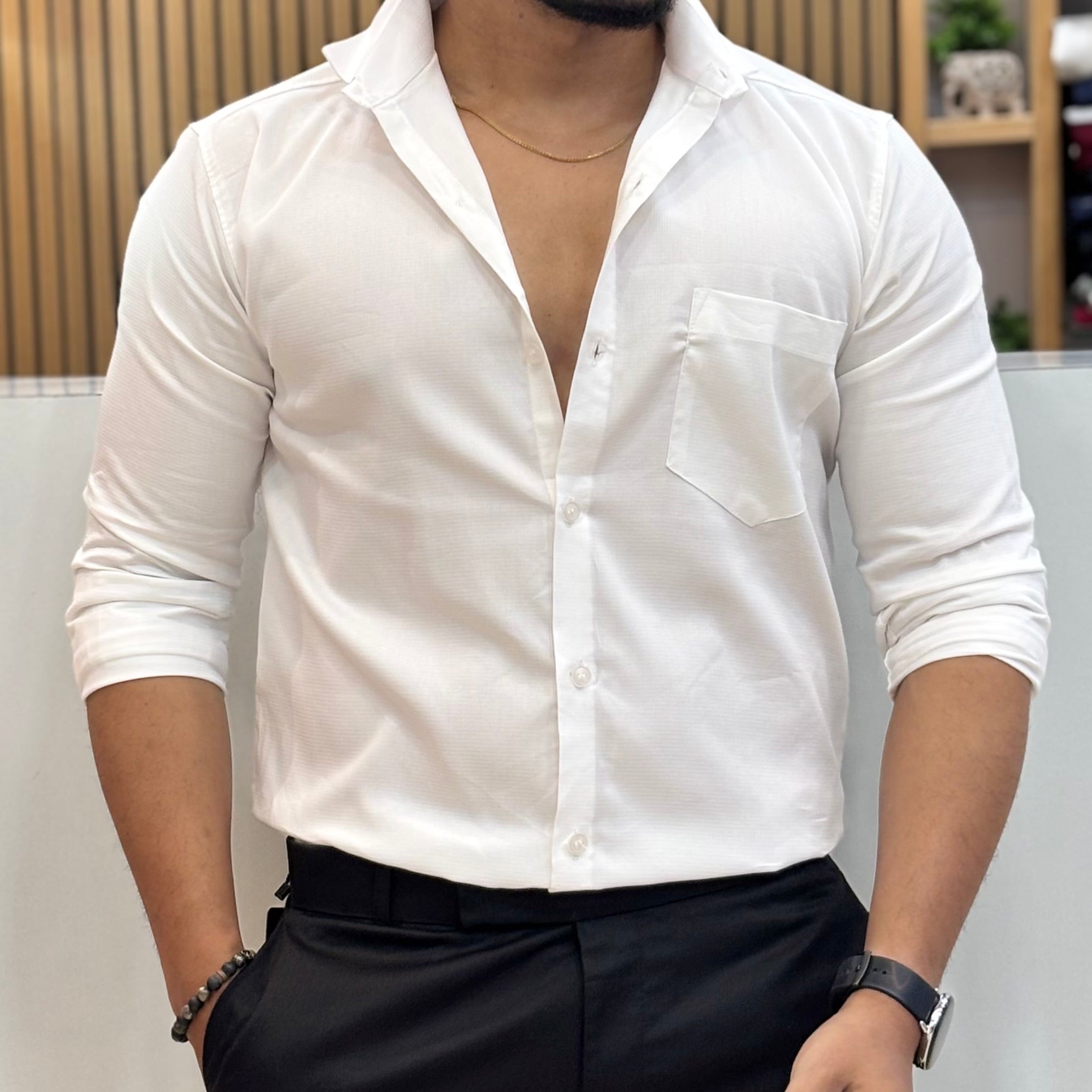 Men’s Solid Shirt White