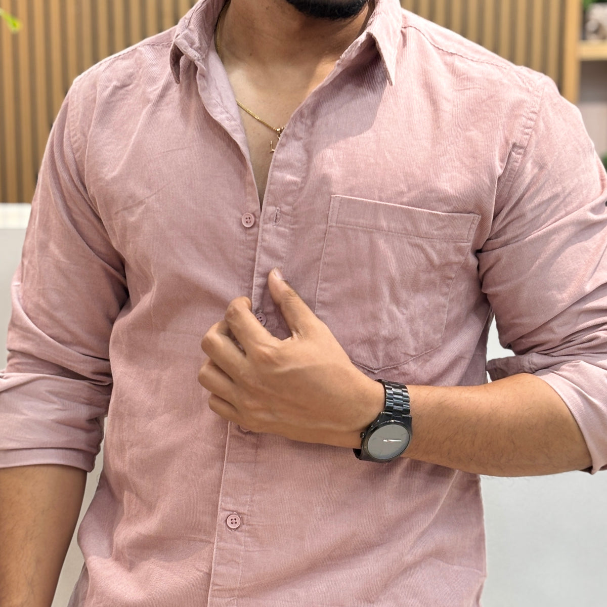 Corduroy Shirt for Men | Dusty Rose