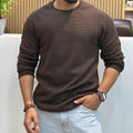 Waffle Full-Sleeve Crew Neck T-Shirt