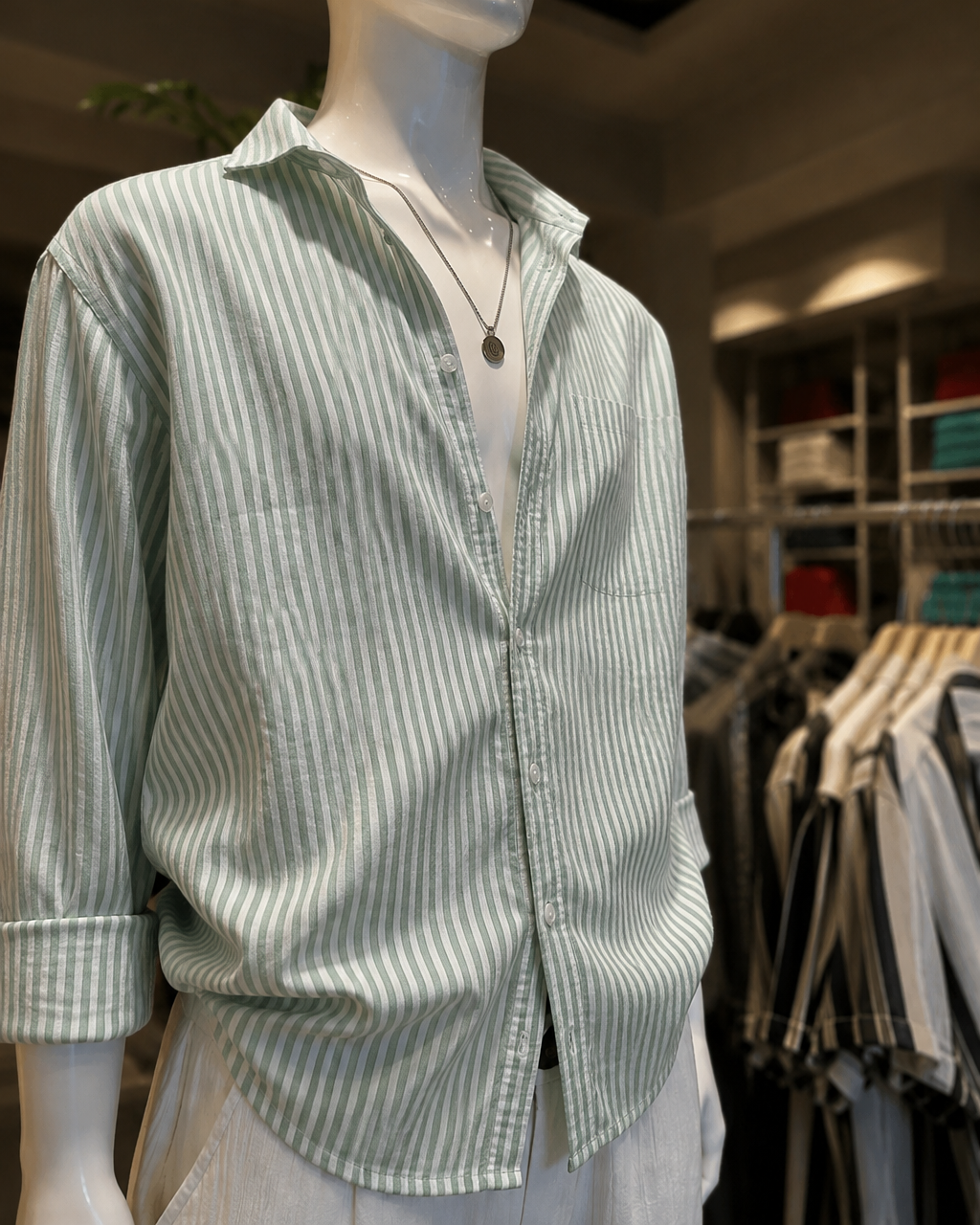 Stripe Cotton Linen Shirt