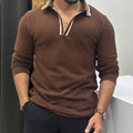 Premium Textured Long Sleeve Polo T-Shirt