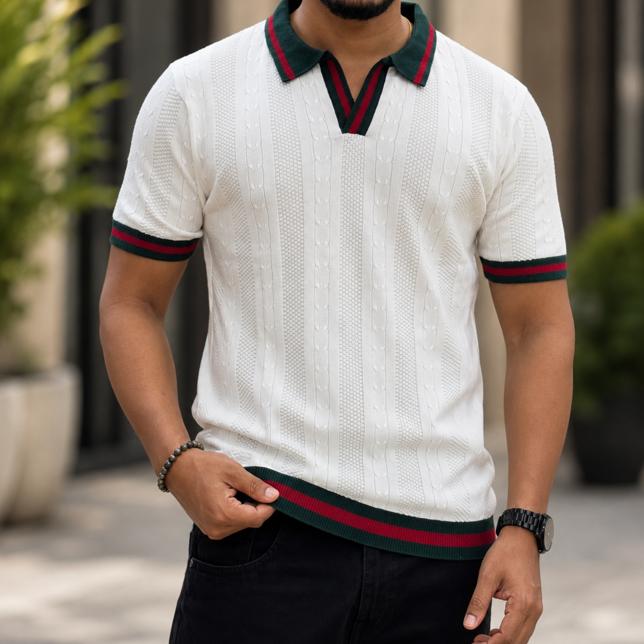 Classic Half Sleeve Knit Polo