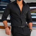 Premium Satin Solid Shirt - Black
